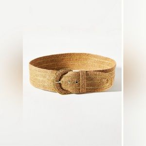 Anthropologie jute wide waist belt
